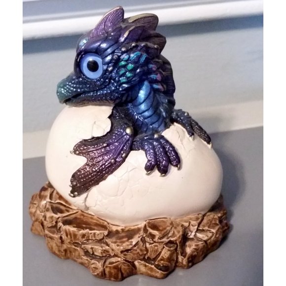 Windstone Editions Hatching Dragon Egg Figurine Peacock Peña 1984 - Picture 1 of 11